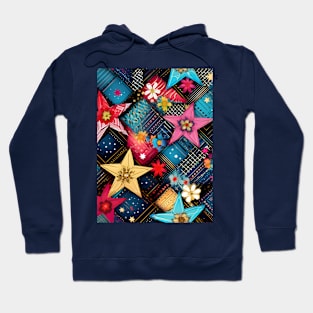 Patchwork Flowers and Stars Hoodie